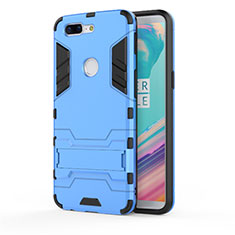 Funda Bumper Silicona y Plastico Mate Carcasa con Soporte A01 para OnePlus 5T A5010 Azul Cielo