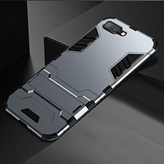 Funda Bumper Silicona y Plastico Mate Carcasa con Soporte A01 para Oppo R15X Gris