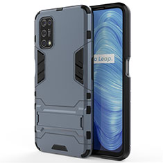 Funda Bumper Silicona y Plastico Mate Carcasa con Soporte A01 para Realme Narzo 30 Pro 5G Azul