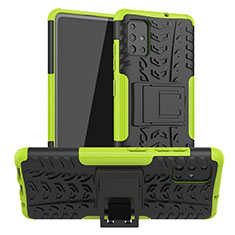 Funda Bumper Silicona y Plastico Mate Carcasa con Soporte A01 para Samsung Galaxy A71 4G A715 Verde