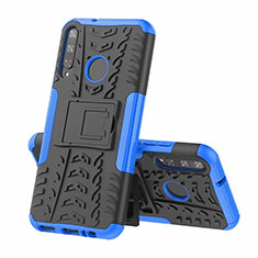 Funda Bumper Silicona y Plastico Mate Carcasa con Soporte A02 para Huawei P40 Lite E Azul
