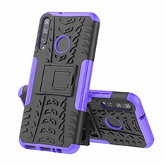 Funda Bumper Silicona y Plastico Mate Carcasa con Soporte A02 para Huawei P40 Lite E Morado