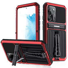 Funda Bumper Silicona y Plastico Mate Carcasa con Soporte A02 para Samsung Galaxy S21 FE 5G Rojo