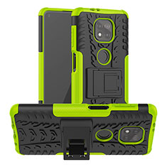 Funda Bumper Silicona y Plastico Mate Carcasa con Soporte A03 para Motorola Moto G Power (2021) Verde