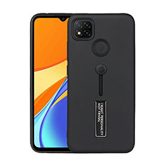 Funda Bumper Silicona y Plastico Mate Carcasa con Soporte A03 para Xiaomi Redmi 9 India Negro