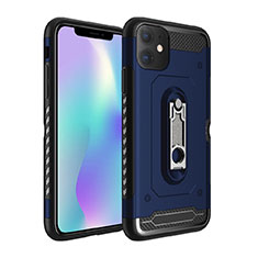 Funda Bumper Silicona y Plastico Mate Carcasa con Soporte A04 para Apple iPhone 11 Azul