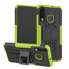 Funda Bumper Silicona y Plastico Mate Carcasa con Soporte A04 para Huawei P30 Lite XL Verde