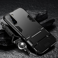 Funda Bumper Silicona y Plastico Mate Carcasa con Soporte A05 para Samsung Galaxy S25 Plus 5G Negro