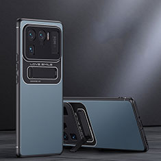 Funda Bumper Silicona y Plastico Mate Carcasa con Soporte A06 para Xiaomi Mi 11 Ultra 5G Azul