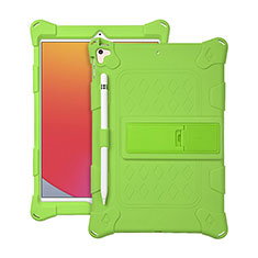 Funda Bumper Silicona y Plastico Mate Carcasa con Soporte H01 para Apple iPad 10.2 (2019) Verde