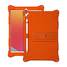 Funda Bumper Silicona y Plastico Mate Carcasa con Soporte H01 para Apple iPad Air 3 Naranja