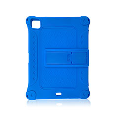 Funda Bumper Silicona y Plastico Mate Carcasa con Soporte H01 para Apple iPad Pro 11 (2021) Azul