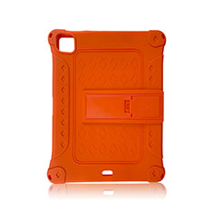 Funda Bumper Silicona y Plastico Mate Carcasa con Soporte H01 para Apple iPad Pro 11 (2022) Naranja