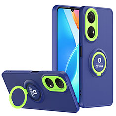 Funda Bumper Silicona y Plastico Mate Carcasa con Soporte H02P para Huawei Honor X7 Azul