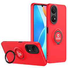 Funda Bumper Silicona y Plastico Mate Carcasa con Soporte H02P para Huawei Honor X7 Rojo