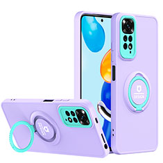 Funda Bumper Silicona y Plastico Mate Carcasa con Soporte H02P para Xiaomi Redmi Note 12 Pro 4G Morado