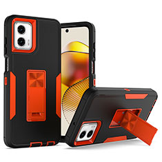 Funda Bumper Silicona y Plastico Mate Carcasa con Soporte J01S para Motorola Moto G Power 5G (2023) Naranja