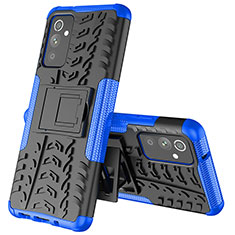 Funda Bumper Silicona y Plastico Mate Carcasa con Soporte J01X para Samsung Galaxy A24 4G Azul