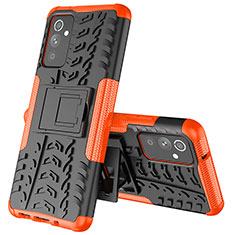 Funda Bumper Silicona y Plastico Mate Carcasa con Soporte J01X para Samsung Galaxy A34 5G Naranja