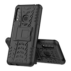 Funda Bumper Silicona y Plastico Mate Carcasa con Soporte J01X para Samsung Galaxy A70E Negro