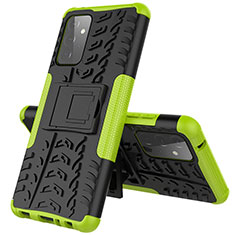 Funda Bumper Silicona y Plastico Mate Carcasa con Soporte J01X para Samsung Galaxy A72 4G Verde