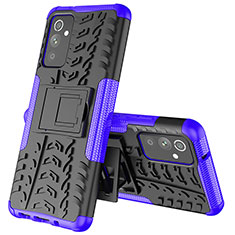 Funda Bumper Silicona y Plastico Mate Carcasa con Soporte J01X para Samsung Galaxy M54 5G Morado