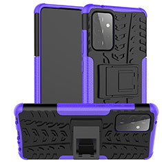 Funda Bumper Silicona y Plastico Mate Carcasa con Soporte J02X para Samsung Galaxy A72 5G Morado