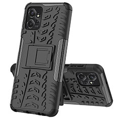 Funda Bumper Silicona y Plastico Mate Carcasa con Soporte JX1 para Motorola Moto G Power 5G (2023) Negro