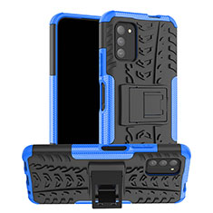 Funda Bumper Silicona y Plastico Mate Carcasa con Soporte JX1 para Nokia G100 Azul