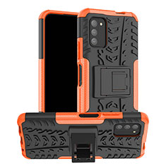 Funda Bumper Silicona y Plastico Mate Carcasa con Soporte JX1 para Nokia G100 Naranja