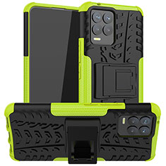 Funda Bumper Silicona y Plastico Mate Carcasa con Soporte JX1 para Realme 8 4G Verde