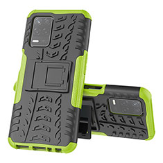 Funda Bumper Silicona y Plastico Mate Carcasa con Soporte JX1 para Realme 8 5G Verde