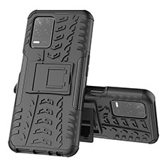 Funda Bumper Silicona y Plastico Mate Carcasa con Soporte JX1 para Realme 8s 5G Negro