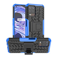 Funda Bumper Silicona y Plastico Mate Carcasa con Soporte JX1 para Realme Narzo 50 4G Azul