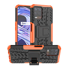 Funda Bumper Silicona y Plastico Mate Carcasa con Soporte JX1 para Realme Narzo 50 4G Naranja