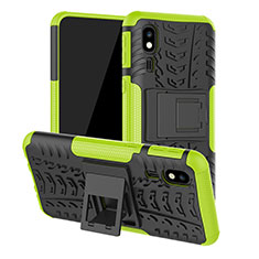 Funda Bumper Silicona y Plastico Mate Carcasa con Soporte JX1 para Samsung Galaxy A2 Core A260F A260G Verde