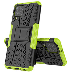 Funda Bumper Silicona y Plastico Mate Carcasa con Soporte JX1 para Samsung Galaxy A22 4G Verde