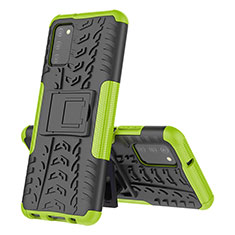 Funda Bumper Silicona y Plastico Mate Carcasa con Soporte JX1 para Samsung Galaxy F02S SM-E025F Verde