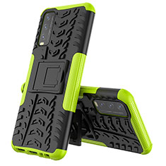 Funda Bumper Silicona y Plastico Mate Carcasa con Soporte JX1 para Vivo Y12G Verde