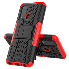 Funda Bumper Silicona y Plastico Mate Carcasa con Soporte JX1 para Vivo Y50 Rojo