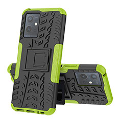 Funda Bumper Silicona y Plastico Mate Carcasa con Soporte JX1 para Vivo Y52t 5G Verde