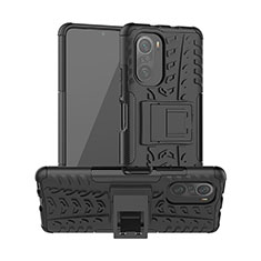 Funda Bumper Silicona y Plastico Mate Carcasa con Soporte JX1 para Xiaomi Mi 11X 5G Negro