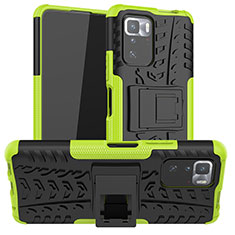 Funda Bumper Silicona y Plastico Mate Carcasa con Soporte JX1 para Xiaomi Poco X3 GT 5G Verde