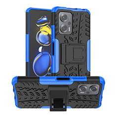 Funda Bumper Silicona y Plastico Mate Carcasa con Soporte JX1 para Xiaomi Poco X4 GT 5G Azul