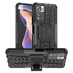 Funda Bumper Silicona y Plastico Mate Carcasa con Soporte JX1 para Xiaomi Poco X4 NFC Negro