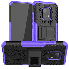 Funda Bumper Silicona y Plastico Mate Carcasa con Soporte JX1 para Xiaomi Redmi 10X Pro 5G Morado