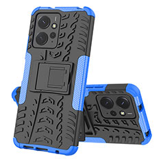 Funda Bumper Silicona y Plastico Mate Carcasa con Soporte JX1 para Xiaomi Redmi Note 12 4G Azul