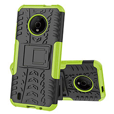 Funda Bumper Silicona y Plastico Mate Carcasa con Soporte JX2 para Nokia C200 Verde