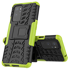 Funda Bumper Silicona y Plastico Mate Carcasa con Soporte JX2 para OnePlus 9 Pro 5G Verde