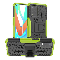 Funda Bumper Silicona y Plastico Mate Carcasa con Soporte JX2 para Realme 8 5G Verde